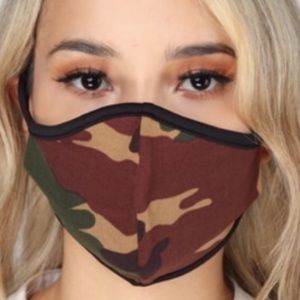 Unisex reusable brown camouflage face masks USA